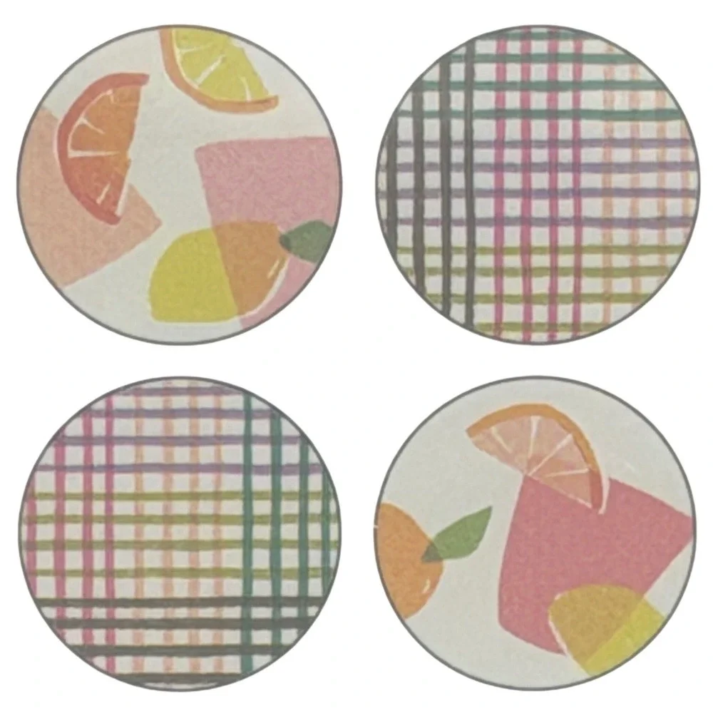Kate Spade New York Citrus Celebration Tidbit Plate Set 4‎ Melamine 6